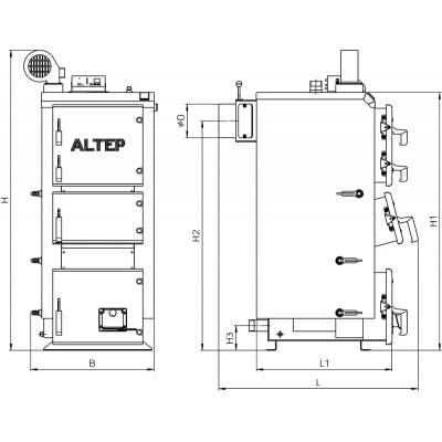 Твердотопливный котел Altep Duo Plus 75 кВт